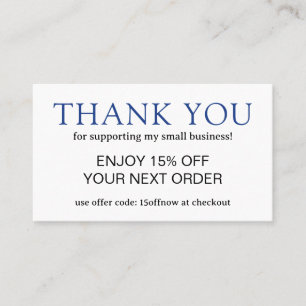 Enkel blå Monogram Modern Rabattkort