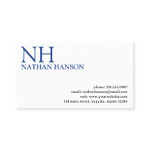 Enkel blå Monogram Modern