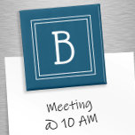 Enkel blå monogrammad ursprunglig modern mall magnet<br><div class="desc">Utformningen har en söt,  modern,  monogrammad inledning i skarp vit text som läggs till i dekorativ blå bakgrund. Perfekt till ditt kök eller kontor! Annan tillgänglig färg. Använda länken "Message" eller e-postmeddelandet beachpausedesigns@gmail.com för anpassningsbar färg-begäranden.</div>