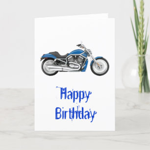 Enkel blå motorcykel kort