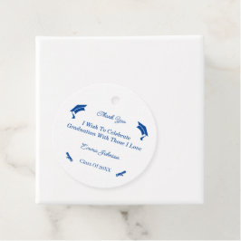 Enkel blå och vit anpassad Studenten Gåvor Etiketter