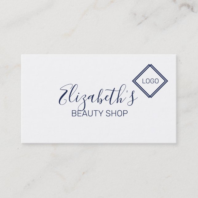 Enkel blå och vit visitkort (Framsida)