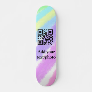 Enkel blå rosa akvarell lägg till din text namn q mini skateboard bräda 18,5 cm