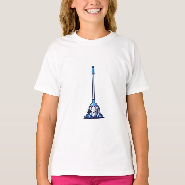 Enkel blå sopborste ikon för barn t shirt (Framsida)