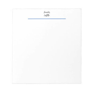 Enkel blå svart vit minimalistisk kalligrafi anteckningsblock