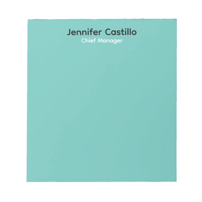 Enkel Blå Svart Vit Modern Minimalistisk Anteckningsblock (Framsida)