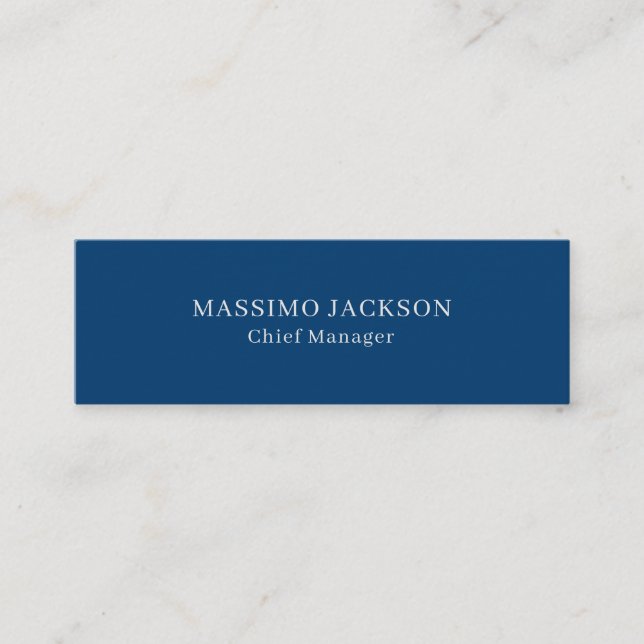 Enkel Blå Trendig Minimalistisk Professionell Mini Visitkort (Framsida)