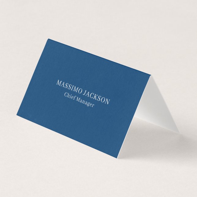 Enkel Blå Trendig Minimalistisk Professionell Visitkort (Framsida)