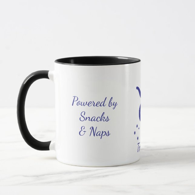 Enkel blå typografi Oxen Zodiak Kaffe Mugg (Vänster)