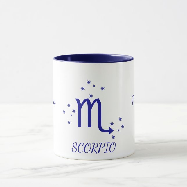 Enkel blå typografi Skorpion Zodiak Kaffe Mugg (Center)