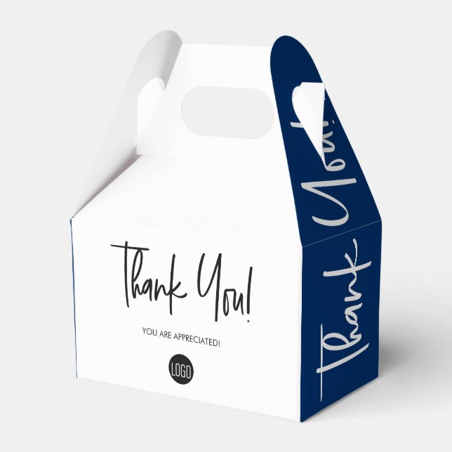 Enkel blå vit Anpassad logotyp Personal uppskattni Presentaskar (Framsidan Sidan)