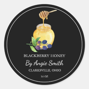 Enkel Blackberry Infused honey-etikett Runt Klistermärke