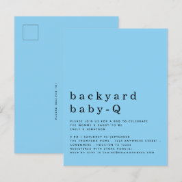 Enkel Blåinbjudan till Backyard Baby Q Vykort