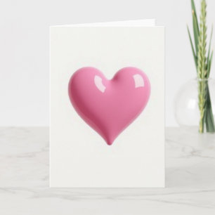 Enkel Blank Glänsande Rosa Hjärtkort Kort