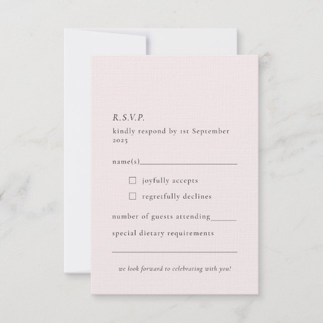 Enkel Blek , känslig mjuk Rosa - minimalt OSA Kort (Framsida)