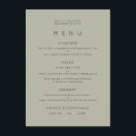 Enkel Blek Sage Grönt Bröllop Meny<br><div class="desc">Blek Sage Grönt Bröllop Menu (Enkel ). Du kan också ändra teckensnittet stil och färg och färgen längst fram och bakåt om du vill med alternativet Klicka för att anpassa ytterligare.</div>