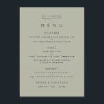 Enkel Blek Sage Grönt Bröllop Meny<br><div class="desc">Blek Sage Grönt Bröllop Menu (Enkel ). Du kan också ändra teckensnittet stil och färg och färgen längst fram och bakåt om du vill med alternativet Klicka för att anpassa ytterligare.</div>