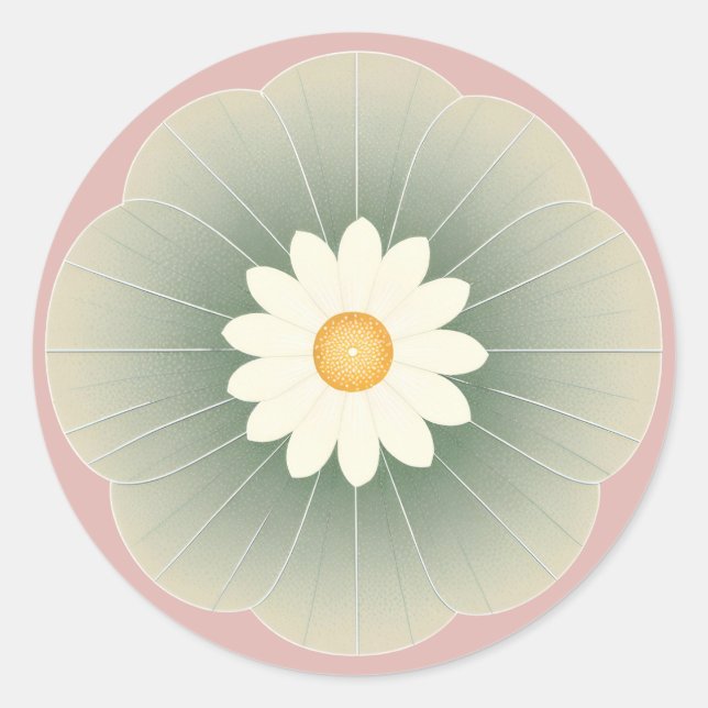 Enkel blomma runt klistermärke (Framsida)