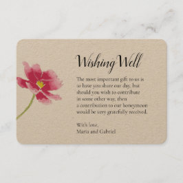 Enkel blomma. Rustic Krac bröllop önskar lycka til Tilläggskort