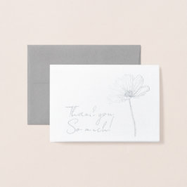 Enkel Blomma Tack Folierat Kort