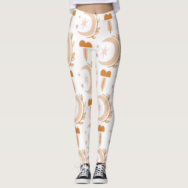 Enkel blomma Teckning Leggings (Framsida)