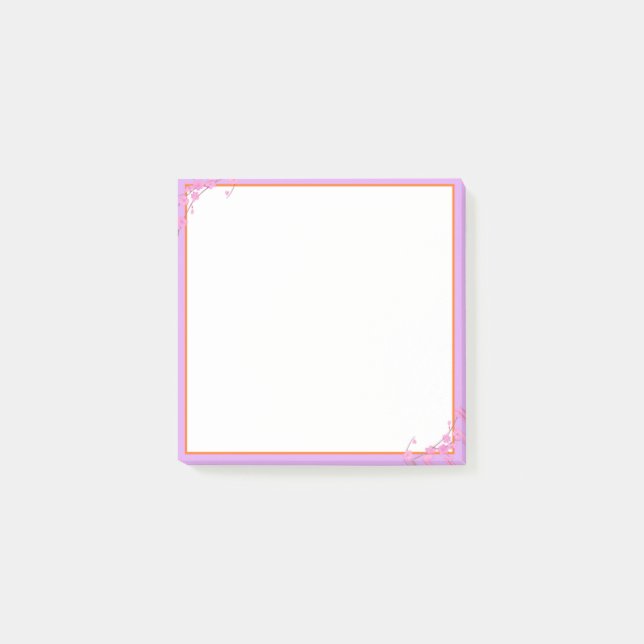 Enkel Blommig Anteckningslapp Post-it Block (Framsida)