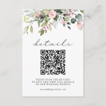 Enkel Blommig Eukalyptusblad QR-kod Bröllop