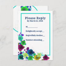 Enkel blommig kaskad inbjudan svarskort ljus