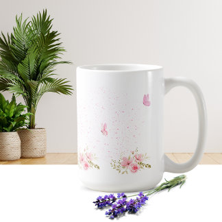 Enkel blommig muggdesign kaffemugg