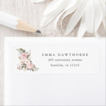 Enkel Blommig Rosa Baby Shower Returadress