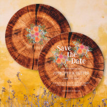 Enkel Blommig Rustik Träd Bark Bröllop