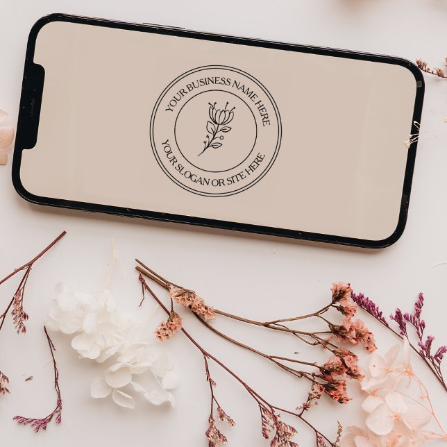 Enkel Blommigt Anpassningsbar Business Namn Stämpel (Skapare uppladdad)