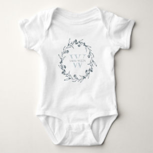 Enkel Blommigt av Elegant Laurel utandningsmonogra T Shirt