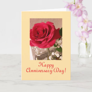 Enkel, Blommigt, Bröllop-årskort Kort