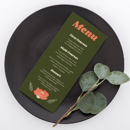 Enkel Blommigt Bröllop-meny Meny