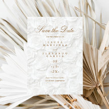 Enkel Blommigt Bröllop spara datum