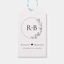 Enkel Blommigt Elegant Utandning Bröllop Monogram