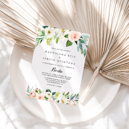 Enkel Blommigt Foliage Calligraphy Spain Bröllop Inbjudningar