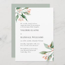 Enkel Blommigt för Elegant Formell  Bröllop Inbjudningar