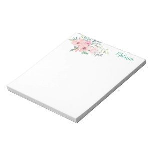 Enkel Blommigt för Rosa och Arrangemanga botaniska Anteckningsblock
