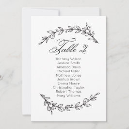 Enkel blommigt för sittande diagram i bröllop. Bor Inbjudningar