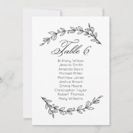 Enkel blommigt för sittande diagram i bröllop. Bor Inbjudningar