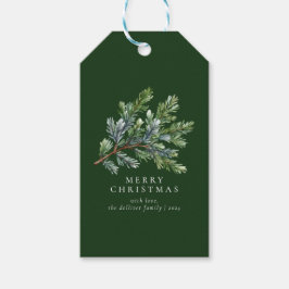 Enkel Blommigt för vattenfärg under jul Presentetikett