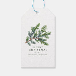 Enkel Blommigt för vattenfärg under jul Presentetikett