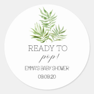 Enkel Blommigt Grey-Redo till popup Baby Shower Runt Klistermärke