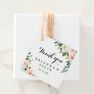 Enkel Blommigt Grönt Foliage Calligraphy Bröllop Gåvor Etiketter