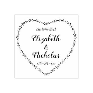 Enkel Blommigt Hjärtkramper Rustit Landsbyggsbröll Stämpel