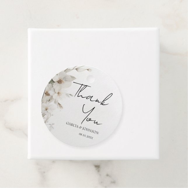 Enkel Blommigt i Elegant Bröllop-rundan Gåvor Etiketter (På plats)