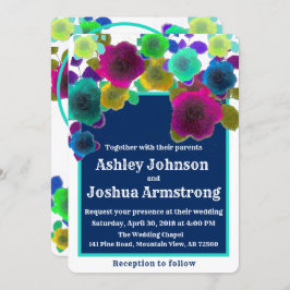 enkel blommigt kaskad contemporary bröllop inbjudningar