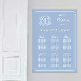 Enkel Blommigt Kor på Blue Baptism-sätesdiagram Poster